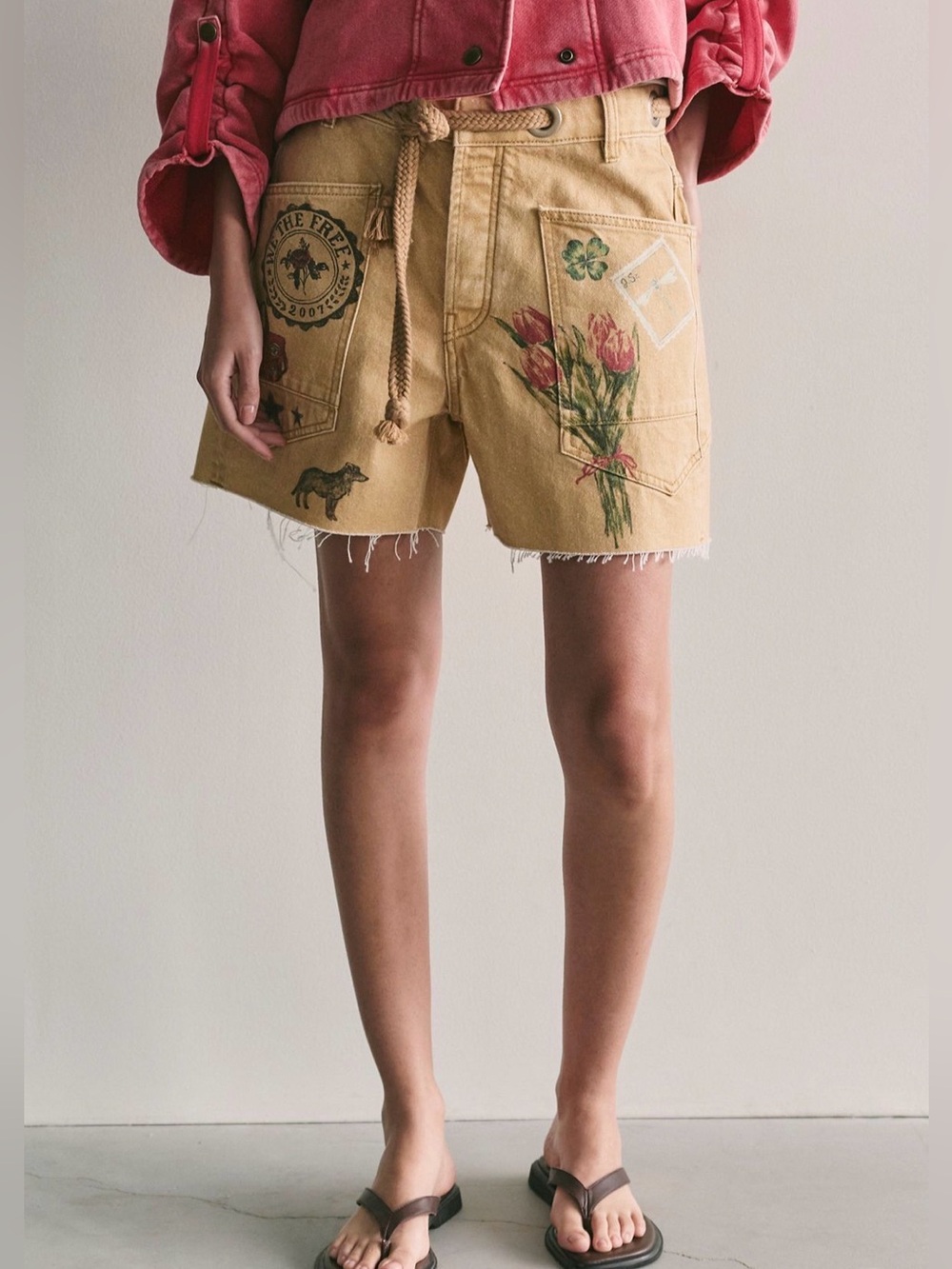 Free People We The Free Moxie Printed Barrel Shorts - Picture 2 of 8